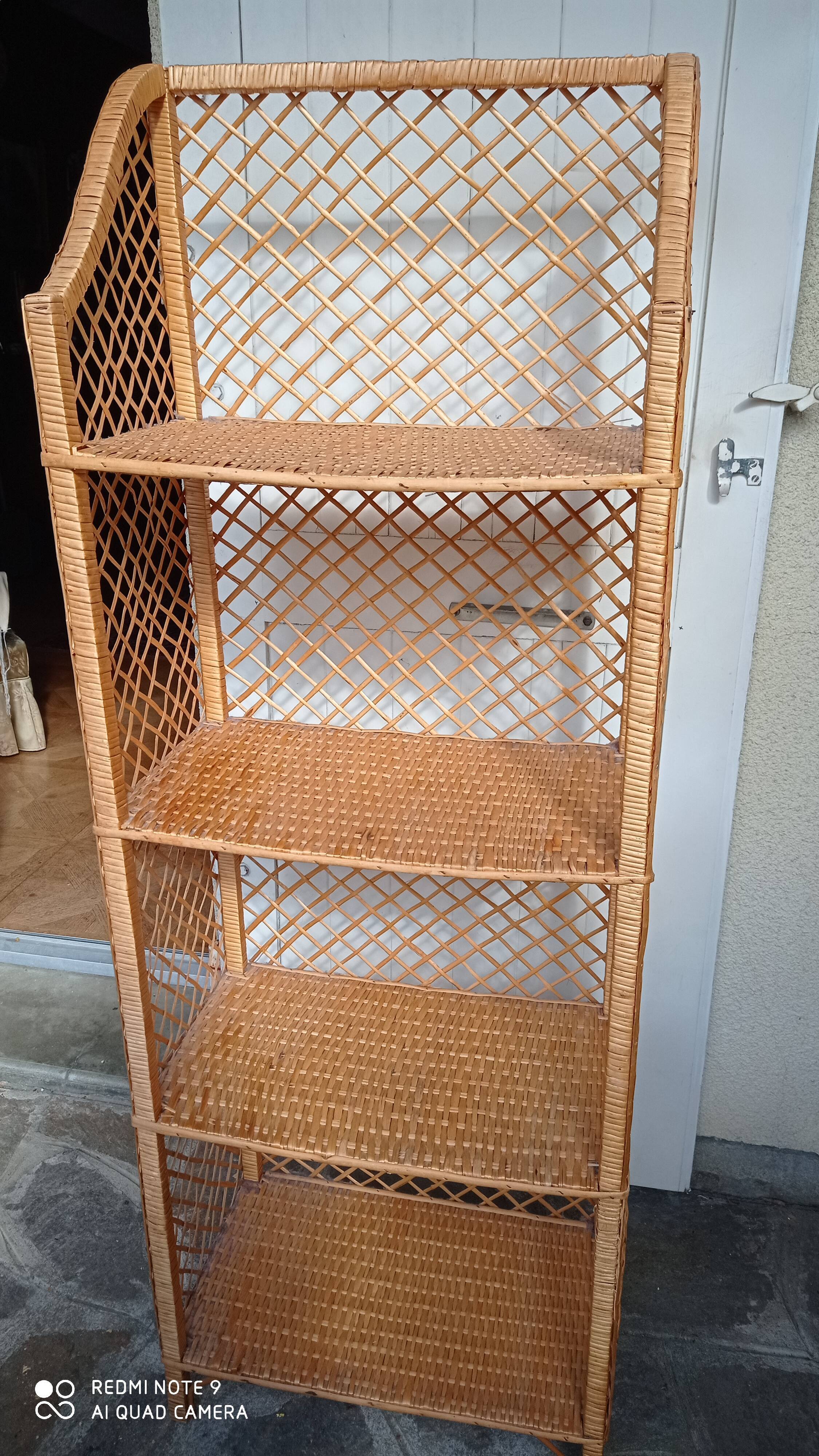 Vintage rattan shelf