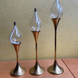 3 oil lamps Freddie Andersen "Clear Drop"
