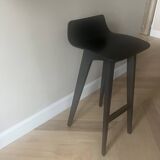 4 tabourets de bar Morph bois laqué noir