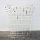 White minimalist string coat rack, modern mid-century, 1960s.