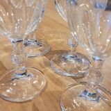 4 thick glass stemmed glasses