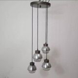 Cascade chandelier - vintage - aluminum and glass