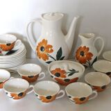 Service à café Tournesols complet en faïence de Gien
