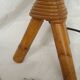 Vintage rattan table lamp – Tripod – Original porcelain socket –