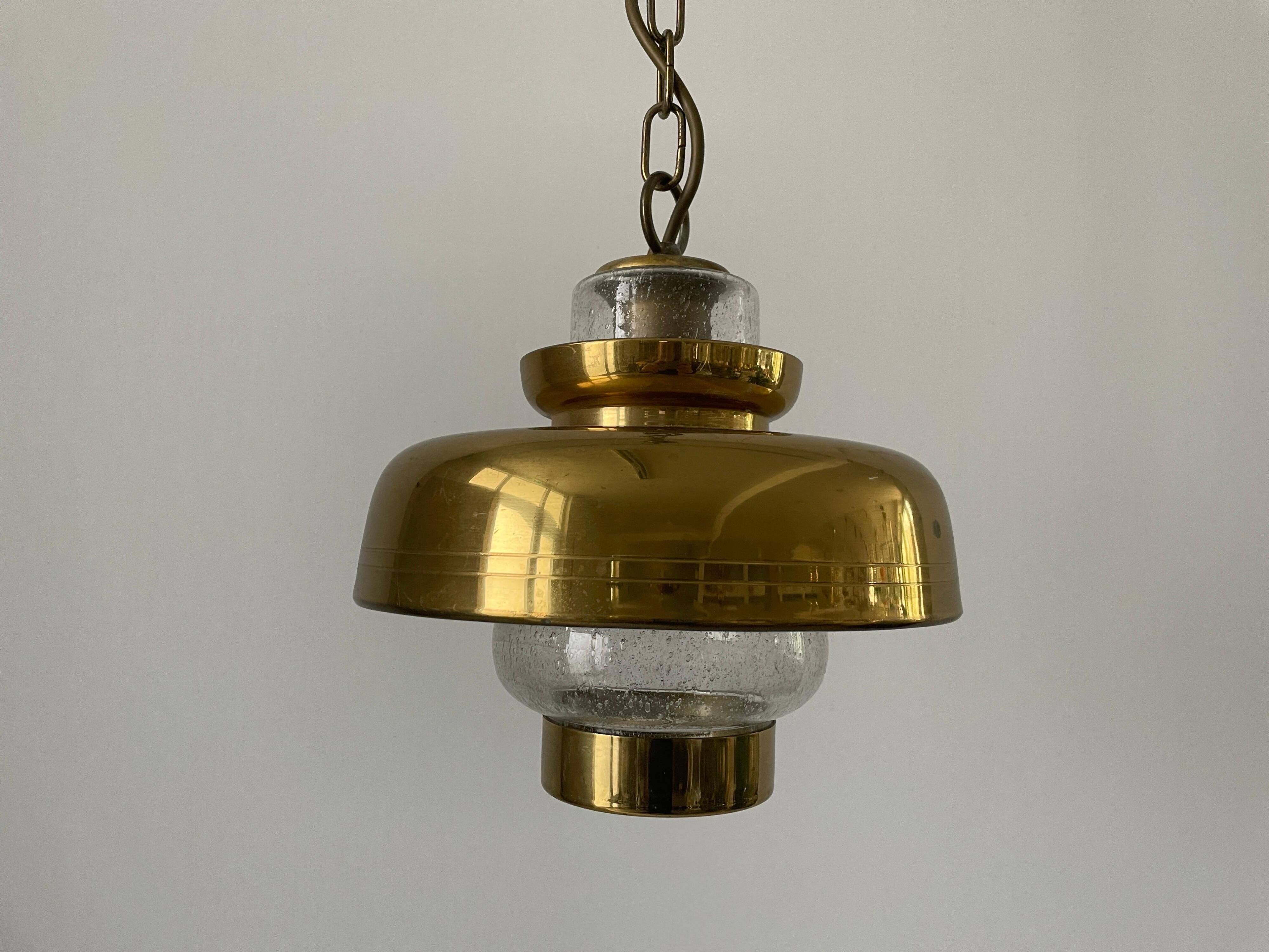 Brass and bubble glass ceiling light, 1960s, Germany
