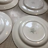 Lot of 6 mismatched plates of hand-painted French porcelain