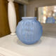 Blue Art Deco ball vase signed Stella