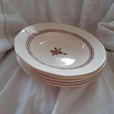 6 dessert plates. Hand painted. Sarreguemines, Armelle model.