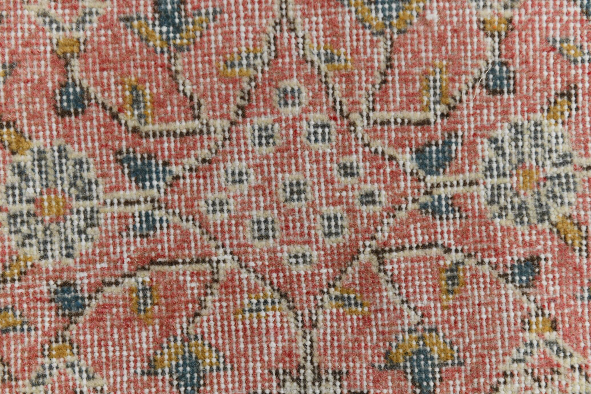 3x9 Vintage All-Over Floral Red Turkish Runner Rug, 92x286Cm