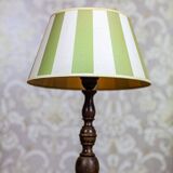 Electric Table Lamp with Green-White Shade, 1950s