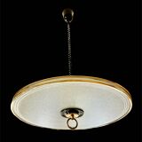 Glass and brass pendant light in the style of Pietro Chiesa, Italy 1970s