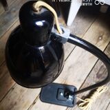 Modernist lamp in black lacquered sheet metal