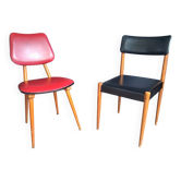 Duo de chaises vintage, paire de sièges anciens