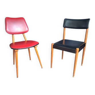 A pair of vintage chairs, a pair of antique seats.