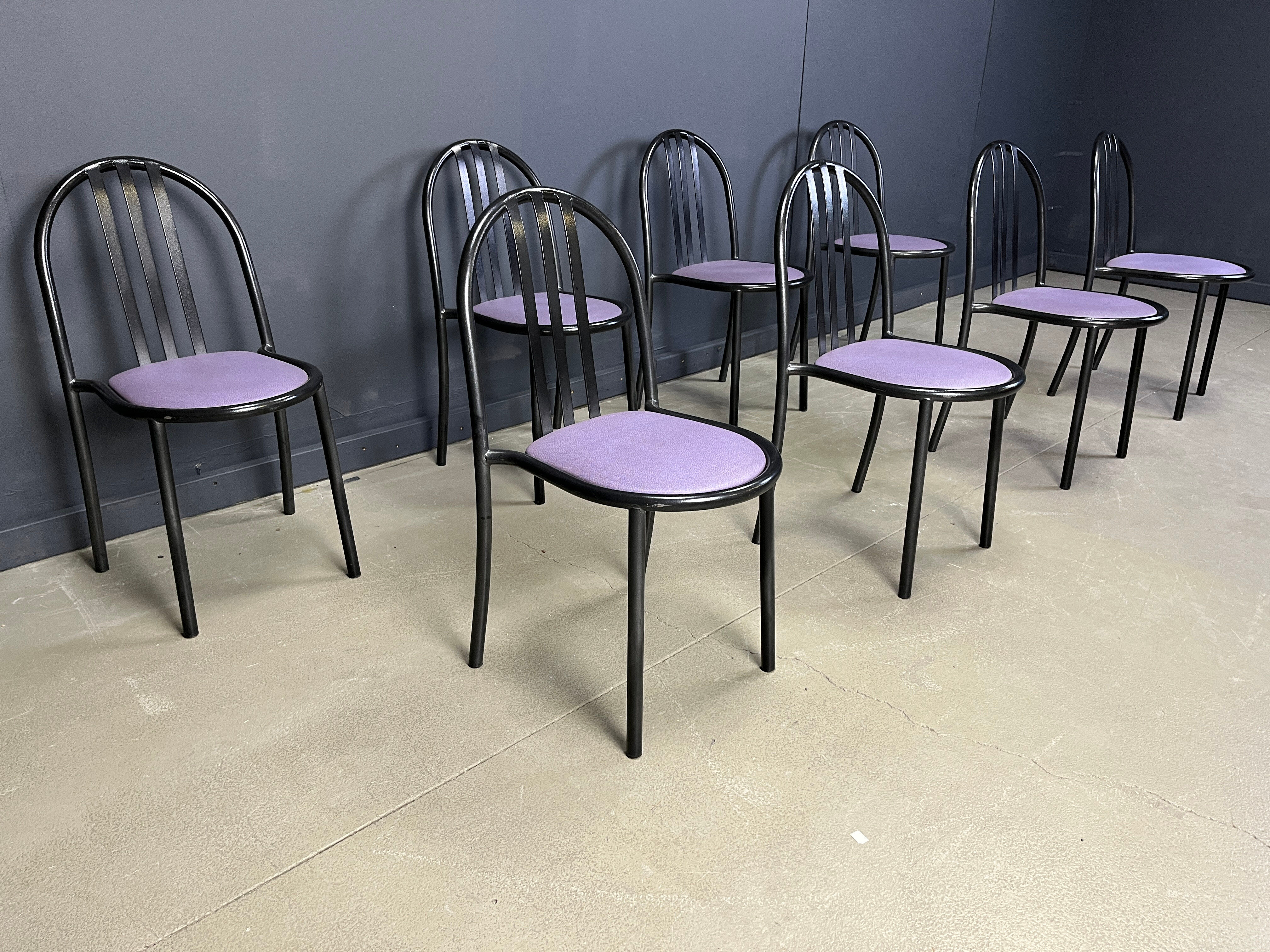 Ensemble de chaises Nr 222 par Robert Mallet-Stevens, années 1980, ensemble de 8.