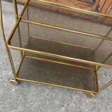 Vintage Folding Trolley in Gold Brass and Plastic