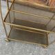 Vintage Folding Trolley in Gold Brass and Plastic