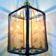 Lantern 1 light bamboo and smoked glasses