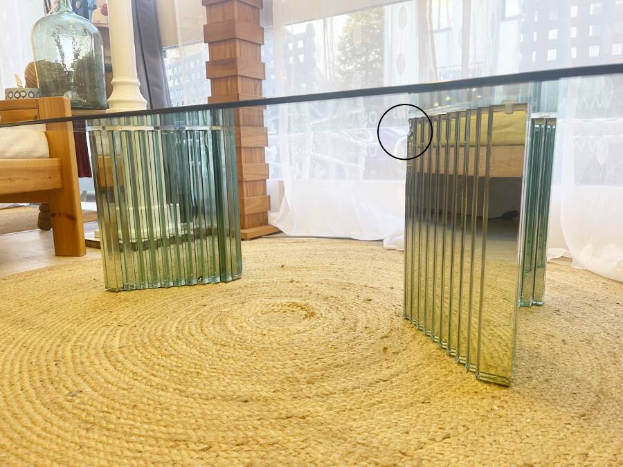 Italian glass coffee table — Luigi Massoni 1970