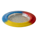 Vintage Murano glass bowl - blue, red, and yellow glass with bubbles - Italy 1980s - Pop Art design
