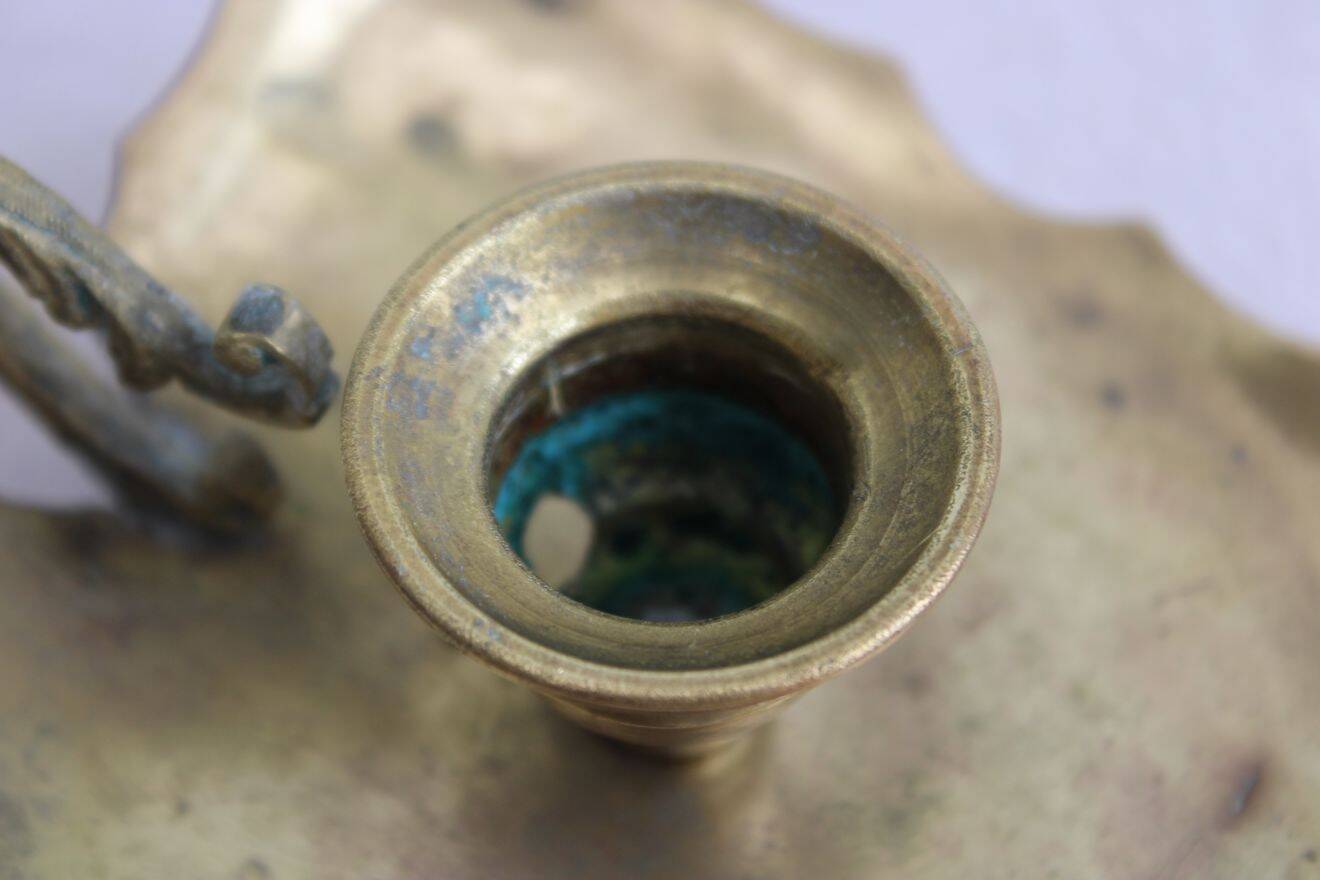 Gold-plated brass candle holder