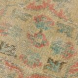 6x9 Soft Beige & Red Geometric Vintage Rug, 181x260 Cm