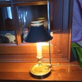 Lamp Bouillotte 1 arm of light bronze lampshade sheet metal empire style