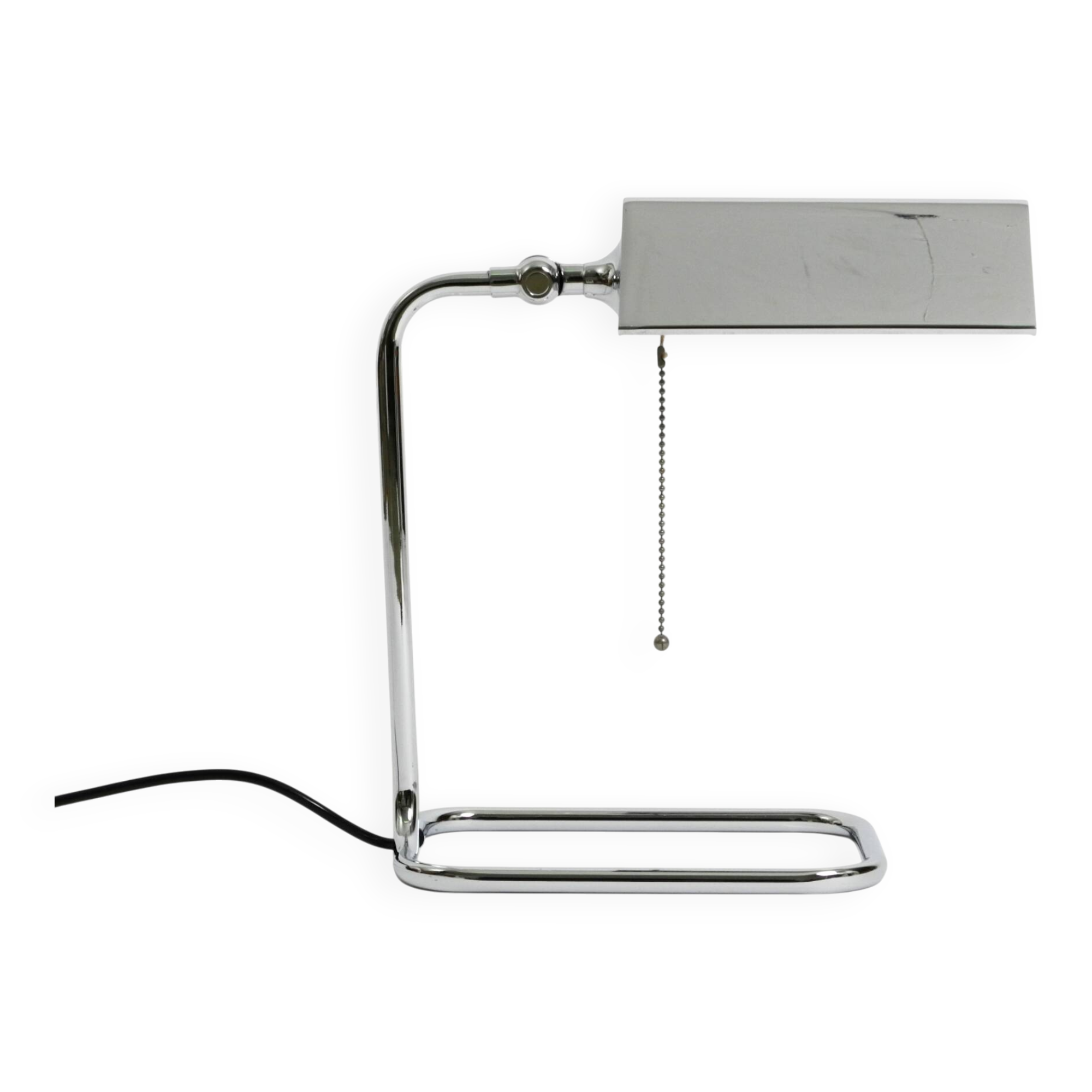 Large original 1980s chrome table lamp by Florian Schulz