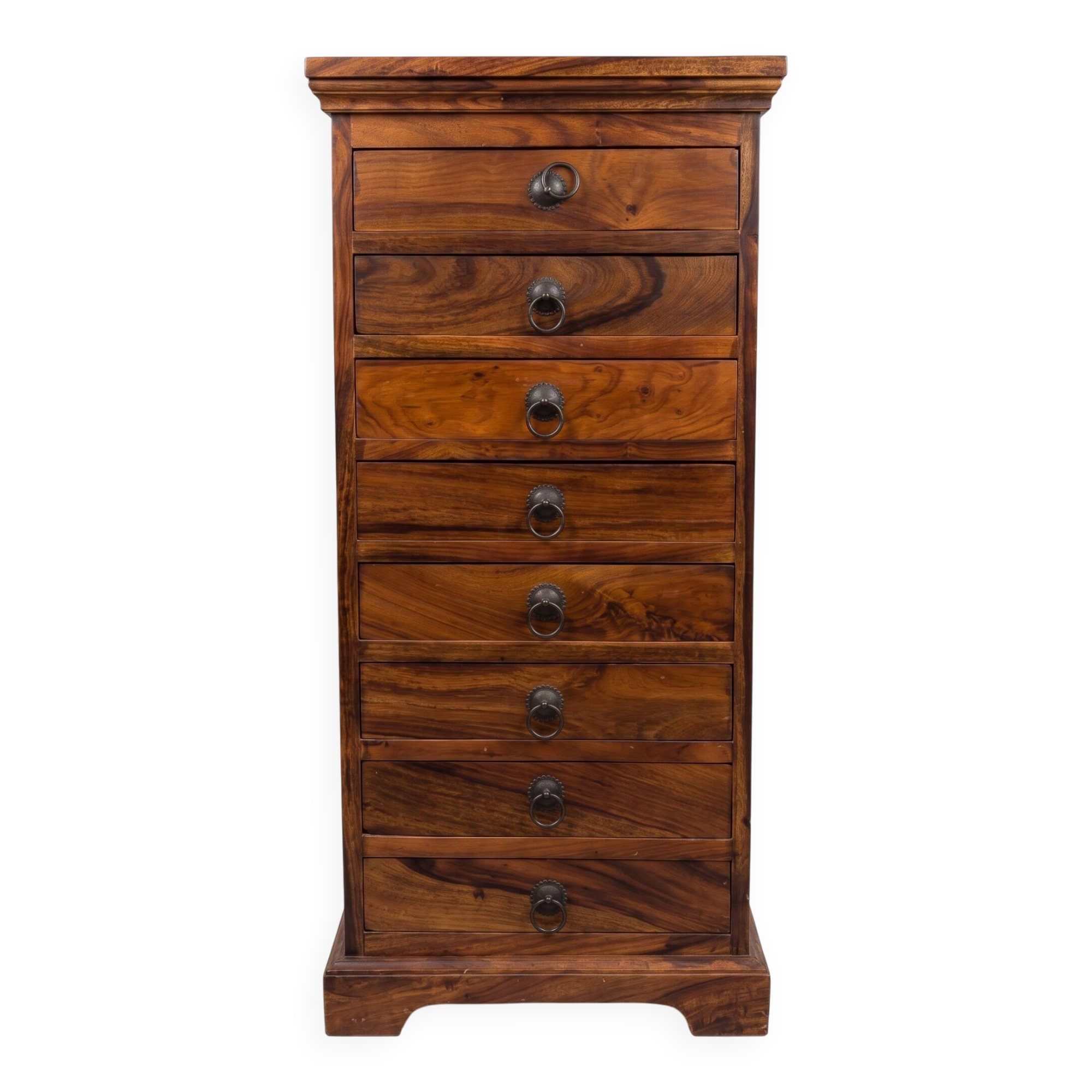 Chest of drawers / Weekly drawer unit with 8 drawers in exotic solid wood (Rosewood / Teak)