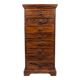 Chest of drawers / Weekly drawer unit with 8 drawers in exotic solid wood (Rosewood / Teak)