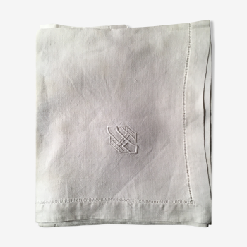 6 Old monogram white linen towels