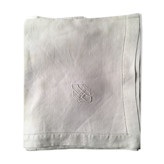 6 Old monogram white linen towels