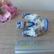 Old small flower vase, Rouen earthenware, hand-painted, miniature vase