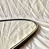 Old rearview mirror - black and gold plastic frame - 34 x 55 cm