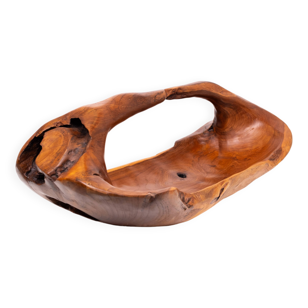 Bol à Fruits En Bois Sculpté Main - Design Racine Naturel - 6 Tailles Disponibles 15-40 Cm