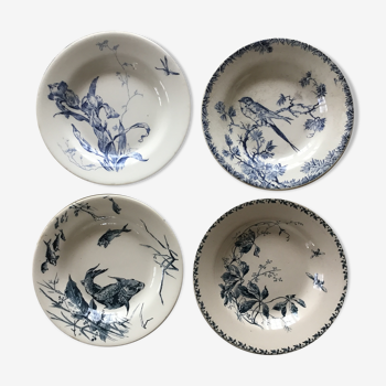 Old hollow plates in Gien earthenware