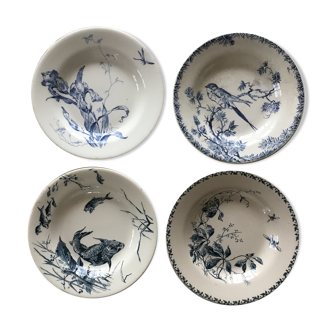 Old hollow plates in Gien earthenware