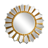 Large gilded Italian XXL Regency Sunburst Wall Mirror | diameter 93 cm