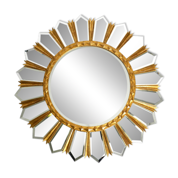 Sunny Italian Regency wall mirror XXL gold | diameter 93 cm