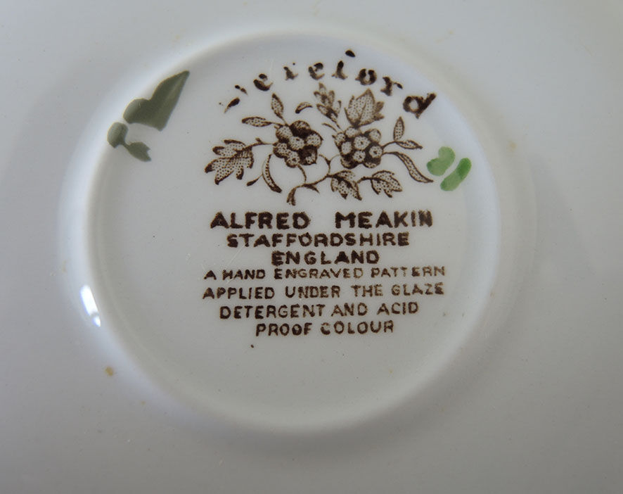 4 Old Cups & Saucers ALFRED MEAKIN England – Hereford