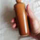 Small brown ceramic stoneware soliflore vase