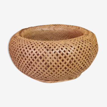 Double-walled bamboo slat basket