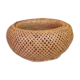 Double-walled bamboo slat basket