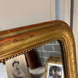 Large Louis Philippe Style Gilded Stucco Fireplace Mirror