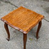 Table basse carrée Louis XV en chêne 1900