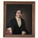 Antique oil portrait painting, framed large lady portrait, c. 1840