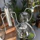 Lustre 5 boules chrome et verre fumé 1960