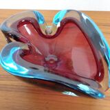 Large Sommerso Murano Glass Ashtray by Flavio Poli, Italy, 1960s