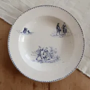 Antique hollow plate Creil and Montereau Téniers service - Ironstone