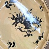 Decorative plate earthenware from Salins France decoration Basket